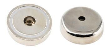 48 mm Neodyum Düz Delikli Pot Mıknatıs - Vidalanabilir Pot-b Mıknatıs