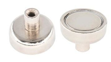 32 mm Neodyum m6 Dişi Bağlantılı Saplamalı Pot Mıknatıs - Pot-D Mıknatıs