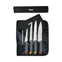 ﻿35198 - PİRGE Gastro Çantalı Bıçak Seti - Knife Set with Roll Bag - 5 Pcs