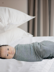 Bebek Battaniyesi Kundak Yapılabilir Pamuk Battaniye 90*90 cm Gri