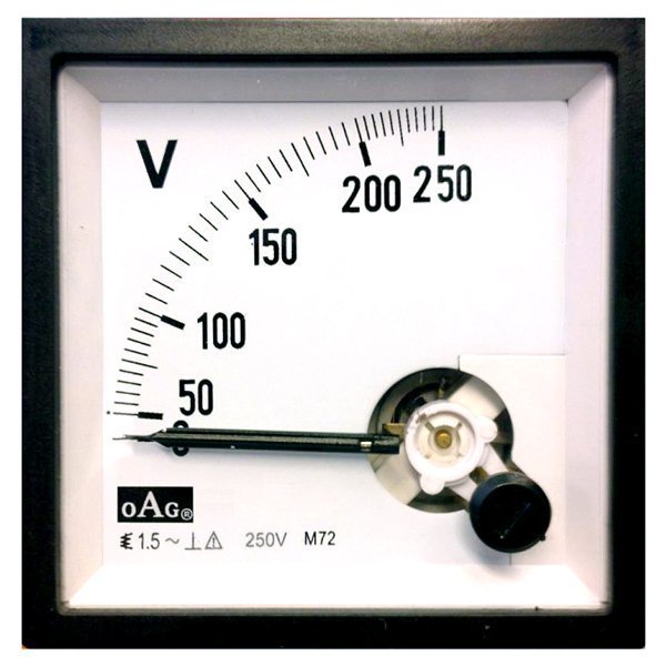 OAG 72X72 250V Analog Voltmetre OAG-72V250