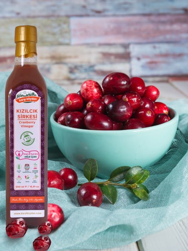 Karşı Köyden Doğal Fermantasyon Kızılcık Sirkesi, Cranberry Vinegar, 500 ml / 16,91 oz