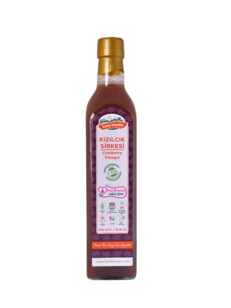 Karşı Köyden Doğal Fermantasyon Kızılcık Sirkesi, Cranberry Vinegar, 500 ml / 16,91 oz