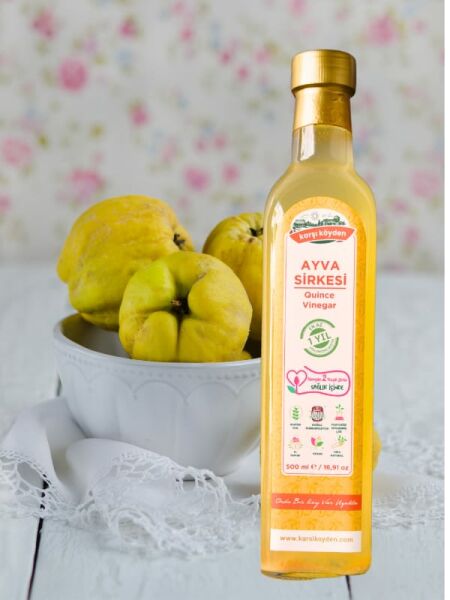 Karşı Köyden Doğal Fermantasyon Ayva Sirkesi, Quince Vinegar, 500 ml / 16,91 oz