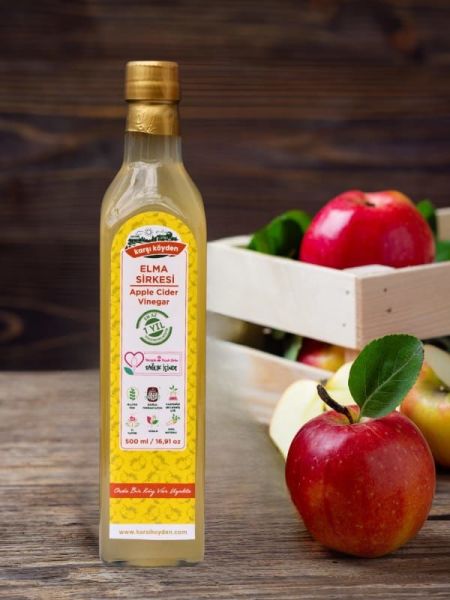 Karşı Köyden  Elma Sirkesi, Apple Cider Vinegar, 500 ml / 16,91 oz x 6 Adet