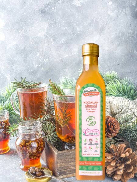 Karşı Köyden Doğal Fermantasyon Kozalak Sirkesi, Pine Cone Vinegar, 500 ml / 16,91 oz