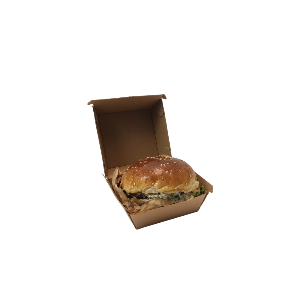 11,5x11,5x9 cm Esmer Hamburger Kutusu