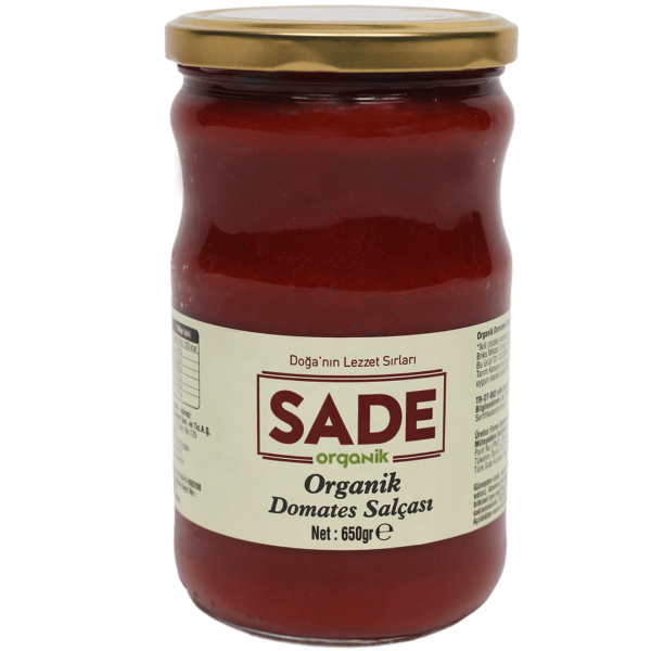 Sade Organik Domates Salçası 650 gr