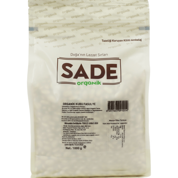 Sade Organik Kuru Fasulye 1000 gr