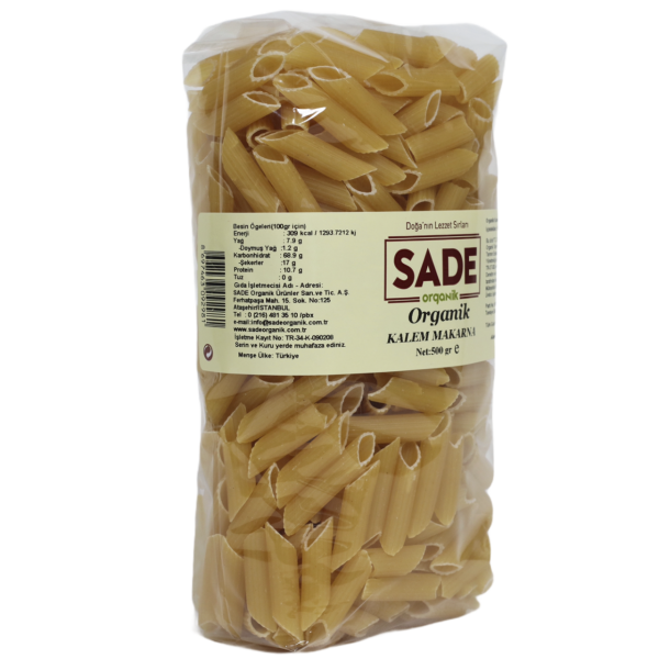 SADE ORGANİK KALEM MAKARNA 500 GR