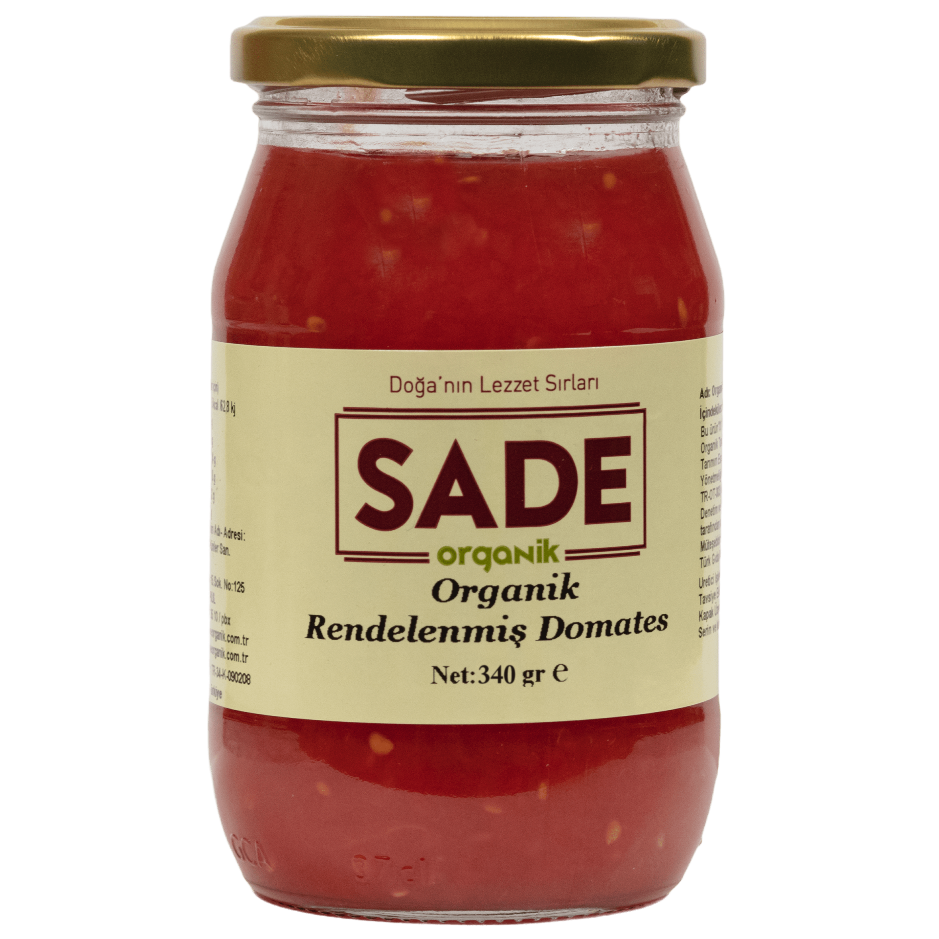 Sade Organik Rendelenmiş Domates 340 Gr