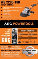 Aeg WS 2200-180 mm Büyük Taşlama 2200 W