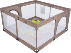 Mamma Playard Güvenli Bebek Ve Çocuk Oyun Alanı Oyun Parkı 125x125 Oyun Matı Ve Topları ( Sünger Yatak Hediyeli )