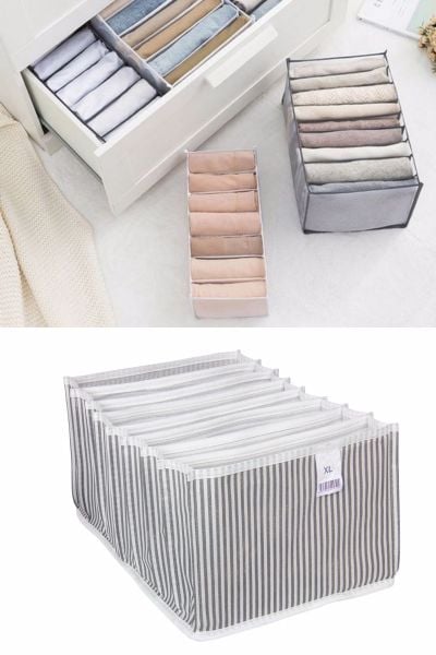 Extra Büyük Boy XL 8 Bölmeli Akordeon  Dolap İçi ve Çekmece İçi Düzenleyici Cepli Organizer 39*30