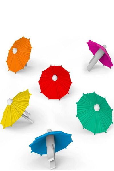 6 Parça Plastik Şemsiye Bardak Dekoru