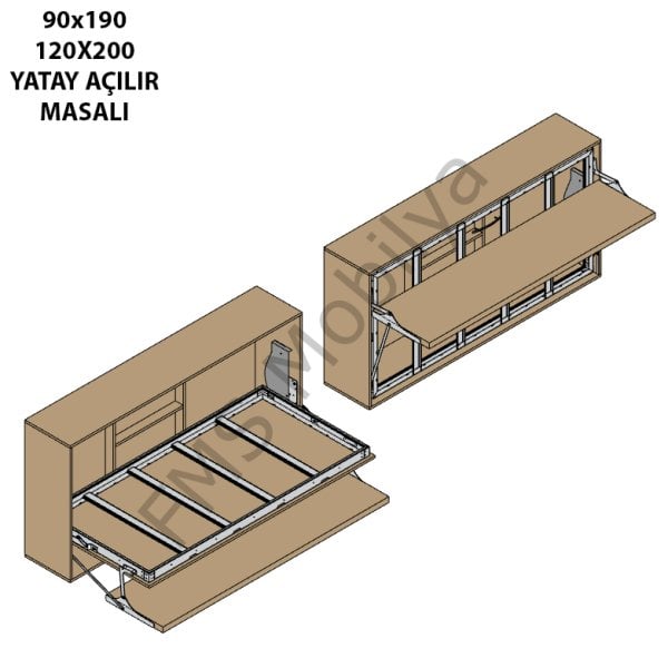 Tek Kişilik Yatay Açılır Mekanizma Masalı