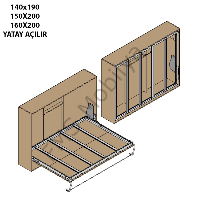 Çift Kişilik Yatay Açılır Mekanizma