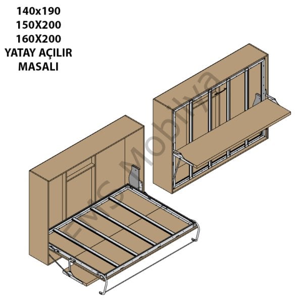 Çift Kişilik Yatay Açılır Mekanizma Masalı