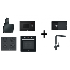 Franke 60 Cm Siyah Ankastre Set + Mikrodalga + Eviye&Armatür