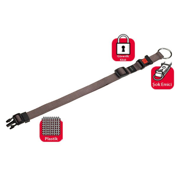 Karlie Kilitli Köpek Boyun Tasması Large Gri 25 Mm 45-65 Cm