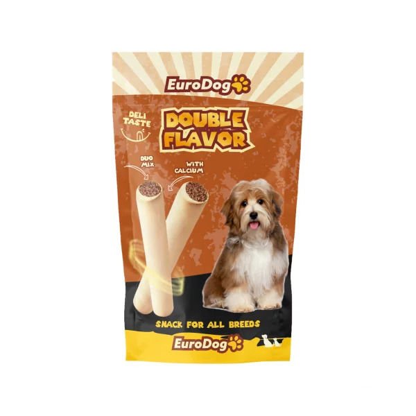 Euro Dog Double Flavor Kuzu Etli Çubuk Köpek Ödül Maması 100 Gr