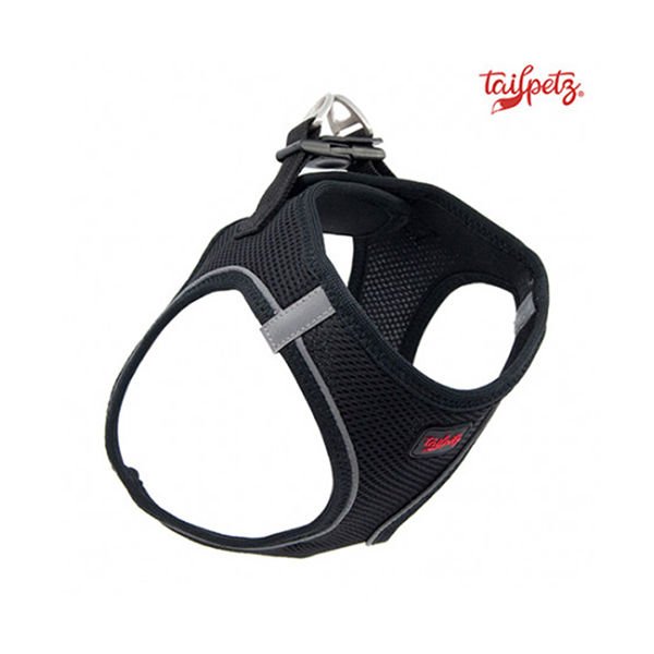 Tailpetz Air Mesh Köpek Göğüs Tasması (3XS) Siyah
