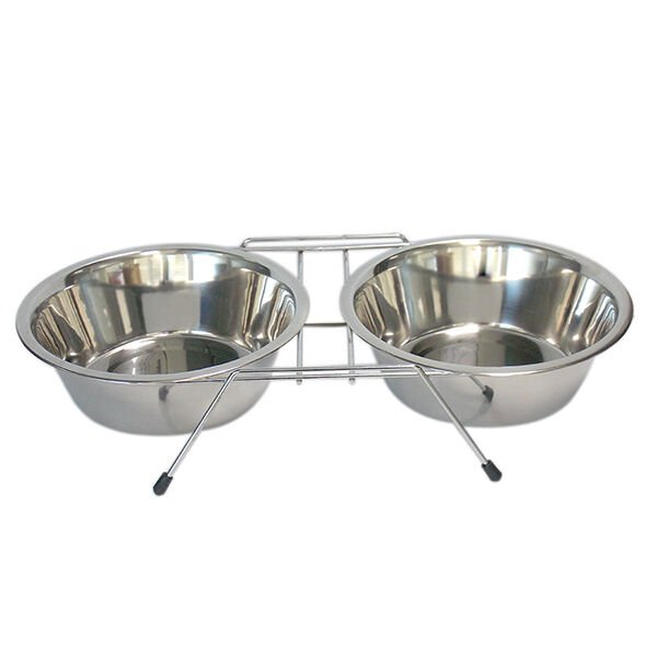 Tommy Çelik Kedi Köpek Mama ve Su Kabı İkili 2x1200 Ml