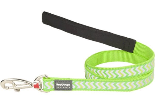 Red Dingo Reflektörlü Ziggy Desenli Köpek Uzatma Tasması Lime 25 Mm