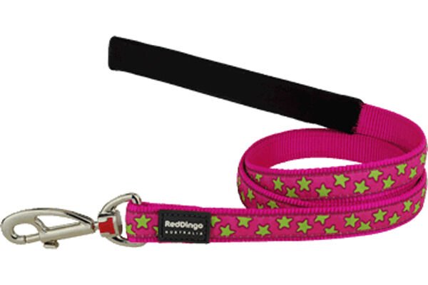 Red Dingo Fixed Star Pembe Lime Yıldızlı Köpek Uzatma Tasması 25 Mm