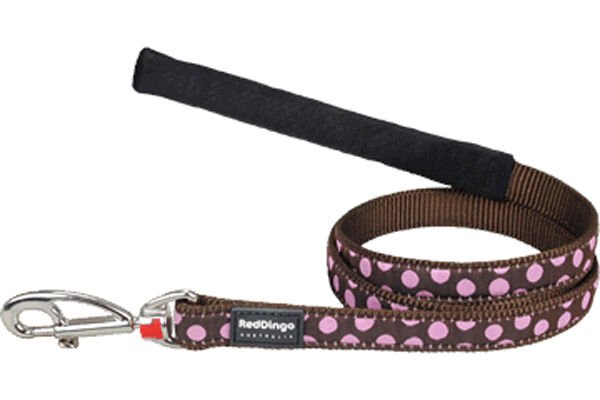 Red Dingo Kahverengi Pembe Benekli Köpek Uzatma Tasması 15 Mm