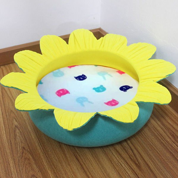 Pets Çiçek Şekilli Kedi Yatağı Sarı/Turuncu 50x15 Cm