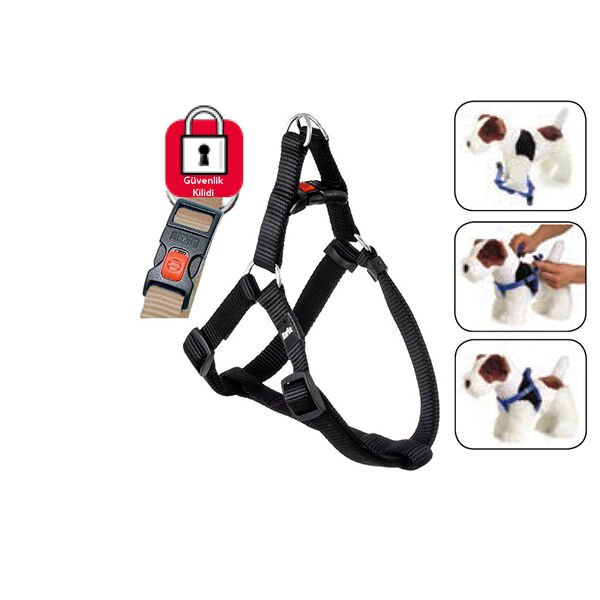 Karlie Kilitli Köpek Göğüs Tasması Large Siyah 60-90 Cm