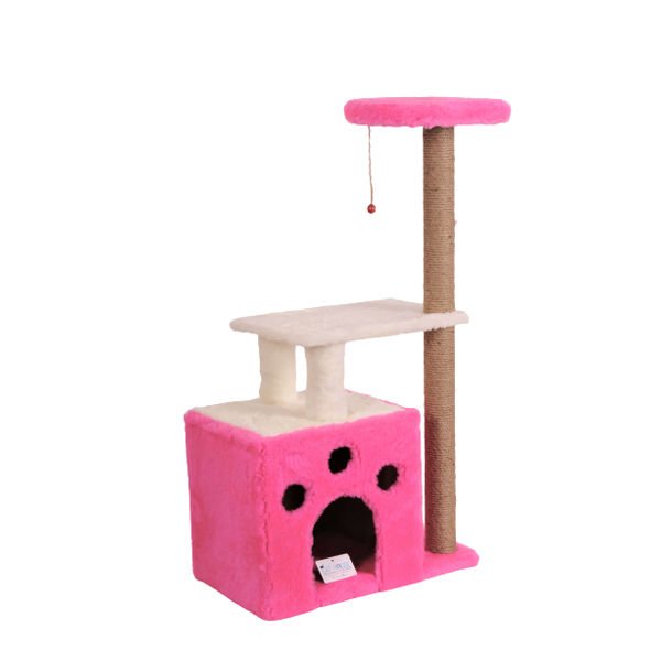 Cat Hause S02 Yuvalı Kedi Tırmalama Evi Pembe 97 Cm