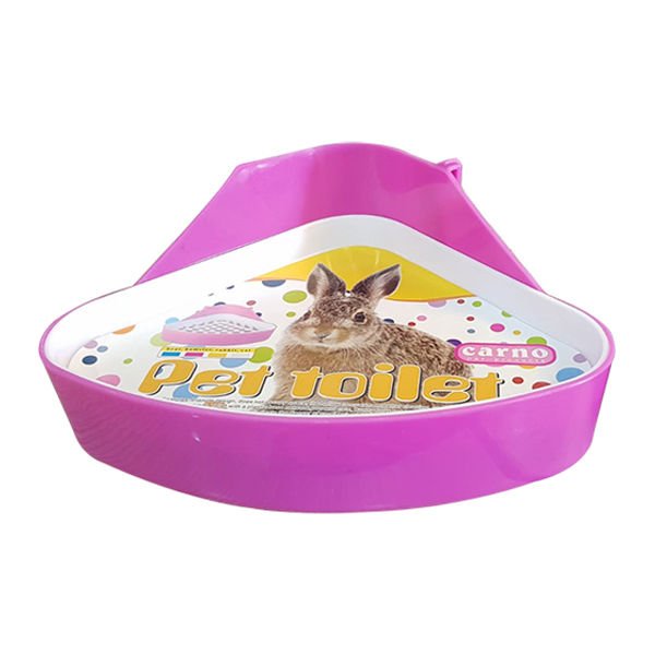 Carno Kemirgen Tavşan Tuvaleti Üçgen Pembe Small 24x18.5x11 Cm