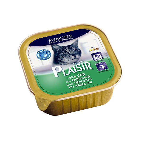 Plaisir Morina Balıklı Pate Kısırlaştırılmış Konserve Kedi Maması 100 Gr