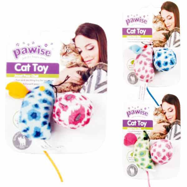 Pawise Kumaş Fare ve Toplu Kedi Oyuncağı Renkli