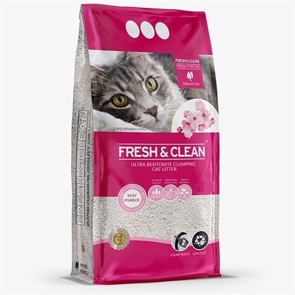 Fresh Clean Bebek Pudralı Topaklanan Kedi Kumu 5 Lt