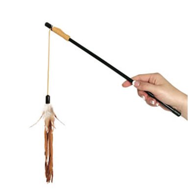 Flamingo Deri Tüylü Kedi Oltası 50 cm