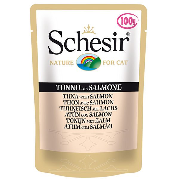 Schesir Ton Balıklı ve Somonlu Pouch Konserve Kedi Maması 100 Gr