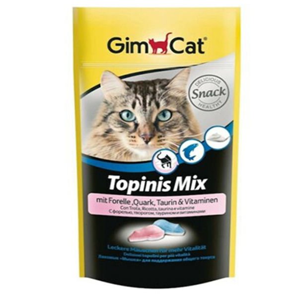 GimCat Topinis Mix Alabalıklı Peynirli Ödül Tableti 40gr