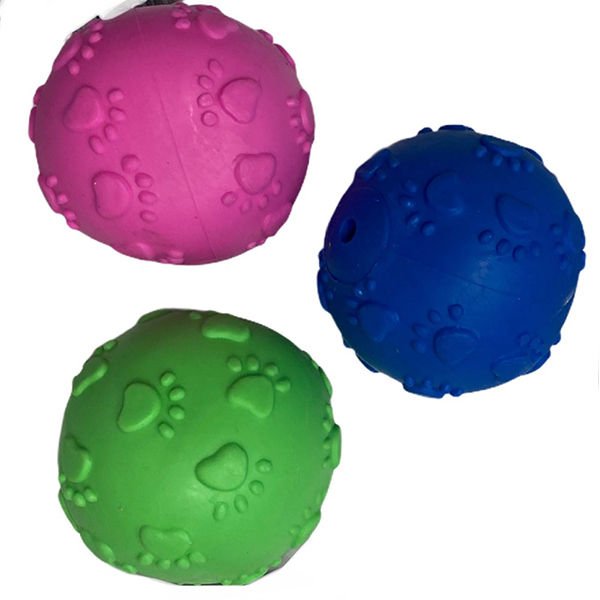 Petpretty Kauçuk Top Pati Desenli Köpek Oyuncağı Top Small 6 Cm