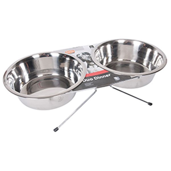 Flamingo Duo Dinner Kedi ve Köpek Çelik Mama Kabı 2 Adet 16 Cm