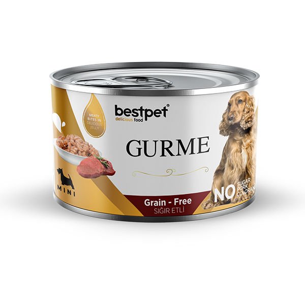 Bestpet Gurme Adult Mini Biftekli Parça Etli Jelly Yetişkin Köpek Konservesi 200 Gr