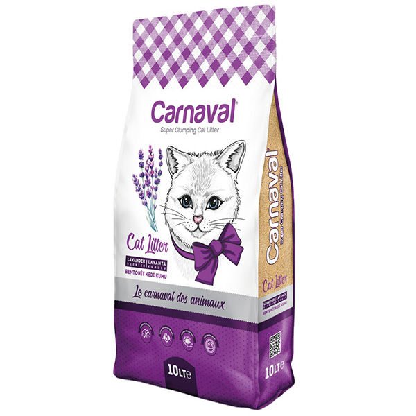 Carnaval Lavanta Kokulu Topaklanan Bentonit Kedi Kumu İnce 10 Lt