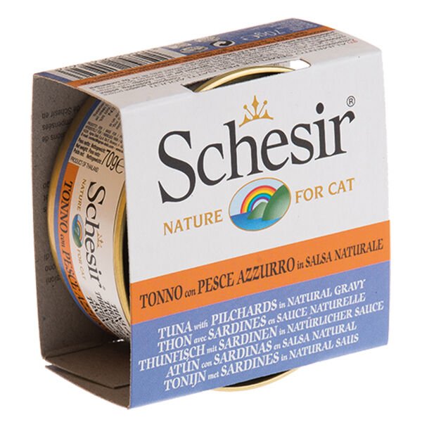 Schesir Ton Balık ve Sardalyalı Naturel Kedi Konservesi 70 Gr