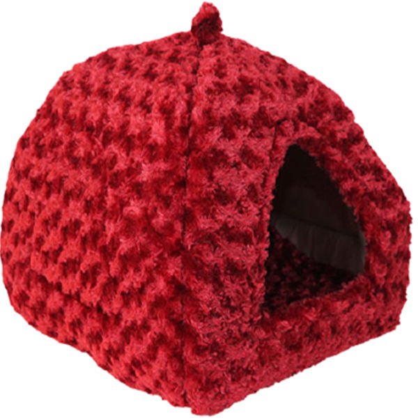 Petpretty Vp-5539 Piramit Peluş Kumaş Yuva Bordo 43x43x40 Cm