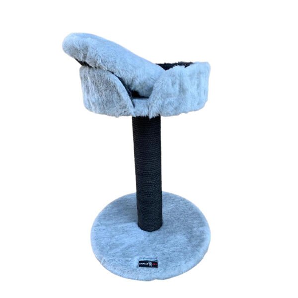 Kralle Kapaklı Kedi Tırmalama ve Oyun Evi Gri 50x50x115h Cm