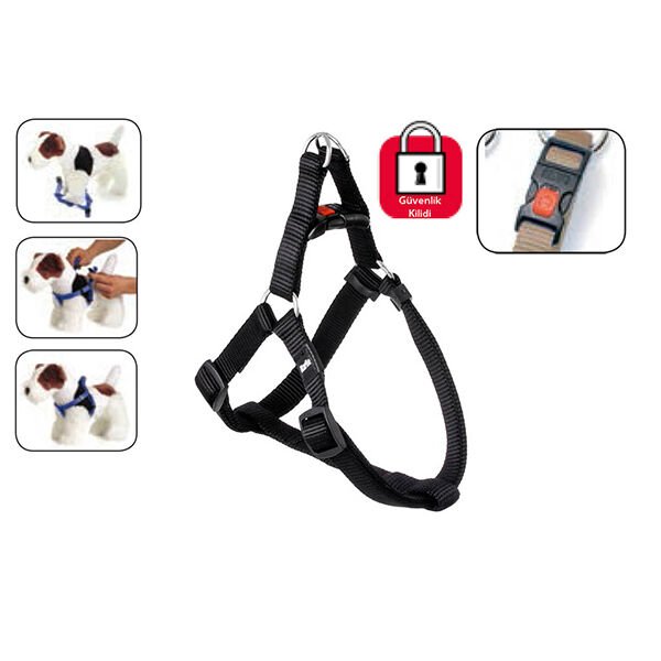 Karlie Kilitli Köpek Göğüs Tasması Small Siyah 25-45 Cm