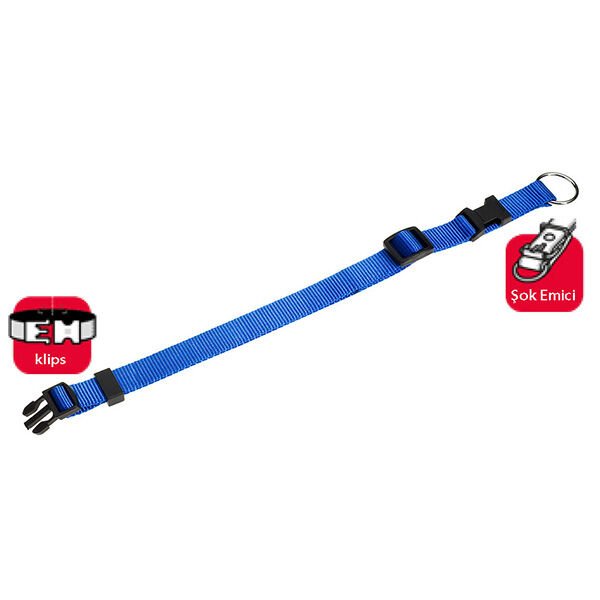 Karlie Basic Klipsli Köpek Boyun Tasması Medium Mavi 40-55 Cm