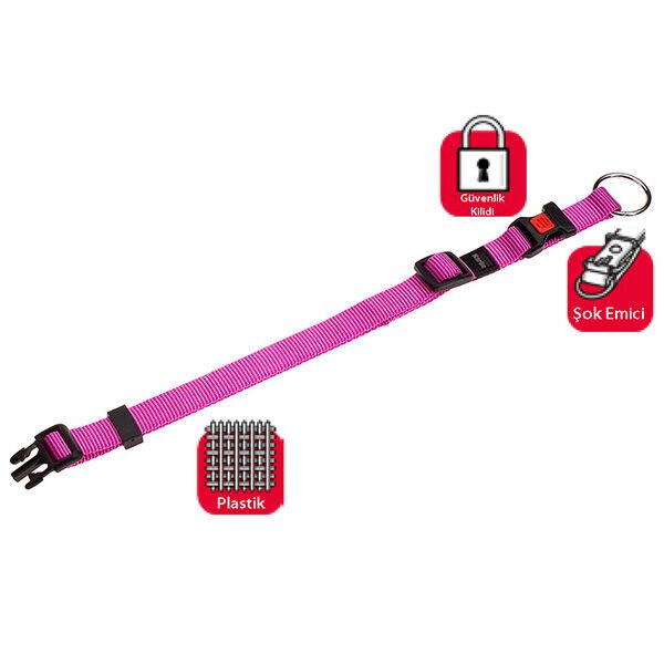 Karlie Kilitli Köpek Boyun Tasması Xlarge Pembe 40 Mm 55-75 Cm